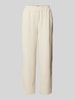 ICHI Straight leg corduroy broek met elastische band, model 'KATE' Beige