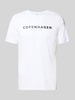 Lindbergh T-shirt met labelprint, model 'Copenhagen' Wit