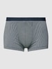 Schiesser Trunks mit Streifenmuster Modell 'Duality' Dunkelblau