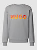 HUGO Sweatshirt met labelprint, model 'Ditmo' Steengrijs