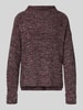 Selected Femme Sweter z dzianiny o kroju regular fit z mieszanki bawełny model ‘SELMA’ Śliwkowy