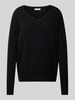 Christian Berg Woman Kaschmirpullover mit V-Ausschnitt Black