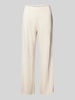 Raffaello Rossi Wide leg stoffen broek met vaste persplooien, model 'ELAINE' Offwhite