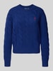 Polo Ralph Lauren Gebreide pullover met kabelpatroon en ronde hals Blauw