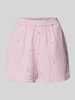 Pieces High Waist Shorts mit elastischem Bund Modell 'MAYA' Rosa