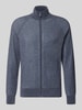 Jake*s Studio Men Regular fit gebreid jack met opstaande kraag Rookblauw