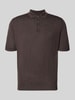 Fynch-Hatton Regular Fit Poloshirt aus reiner Baumwolle in Strick-Optik Dunkelbraun
