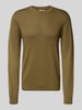 Casual Friday Gebreide pullover met ronde hals, model 'OSVALD' Olijfgroen