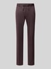Zuitable Straight Fit Stoffhose mit Tunnelzug Modell 'Sparta' Aubergine