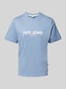 Pepe Jeans T-shirt met labelprint Lichtblauw