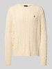 Polo Ralph Lauren Strickpullover mit Zopfmuster Offwhite