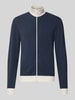 MCNEAL Slim Fit Sweatjacke mit Strukturmuster Dunkelblau