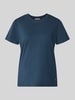 MOS MOSH Regular fit t-shirt met label-embleem model 'Dala' Marineblauw