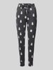 Jake*s Casual Tapered Fit Pyjama-Hose mit Motiv-Print Dunkelgrau