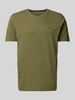 Fynch-Hatton T-shirt z dekoltem w serek Khaki melanż