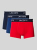 Lacoste Trunks mit elastischem Label-Bund im 3er-Pack Rot