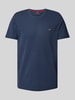 Christian Berg Men T-shirt met labelstitching Donkerblauw