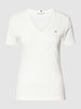 Tommy Hilfiger Slim fit T-shirt met streepmotief Wit