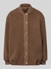 OPUS Fleecejacke mit Knopfleiste Modell 'Hulda' Mittelbraun