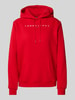 Tommy Jeans Regular fit hoodie met labelstitching Rood