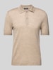 MAERZ Muenchen Regular fit poloshirt met ribboorden Zand