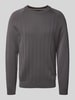 BOSS Gebreide pullover van scheerwolmix, model 'Belugo' Zilver