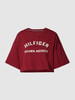 Tommy Hilfiger Cropped T-Shirt mit Label-Stitching Rot