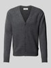 Casual Friday Gebreid jack met V-hals, model 'KARL' Middengrijs