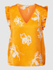 Object Blousetop met bloemenmotief, model 'PAPAYA' Oranje