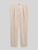 Marc O'Polo Tapered Fit Cordhose aus Baumwolle mit Bundfalten Beige