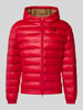 Blauer Usa Steppjacke mit Kapuze Modell 'CHARLES' Rot