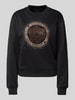 Guess Sweatshirt mit gerippten Abschlüssen BLACK