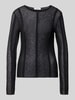Topshop Slim Fit Longsleeve in semitransparentem Design Modell 'Belma' Black