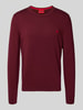HUGO Regular fit gebreide pullover van puur katoen, model 'SAN CASSIUS' Bordeaux