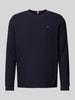 Tommy Hilfiger Regular fit shirt met lange mouwen en labelstitching Marineblauw