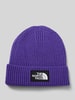 The North Face Czapka beanie z efektem prążkowania Fioletowy