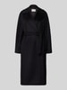 Weekend Max Mara lange wollen jas met strikceintuur model 'WKDRESINA' Zwart