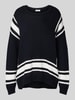 MAERZ Muenchen Oversized Strickpullover mit Rundhalsausschnitt Marine