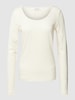 Marc O'Polo Shirt met lange mouwen en geribde ronde hals Offwhite
