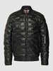 Milestone Lederjacke mit Steppnähten Modell 'Aron' Schwarz