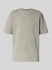Lindbergh Oversized T-Shirt mit geripptem Rundhalsausschnitt Khaki
