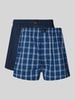 Götzburg Wäsche Boxershorts mit Label-Patch im 2er-Pack Marine