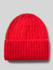 American Vintage Beanie mit Strukturmuster und Alpaka-Anteil Modell 'EAST' Rot