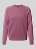 BOSS Gebreide pullover van scheerwolmix, model 'Belugo' Helder paars