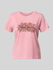 Pepe Jeans Boxy fit T-shirt van puur katoen model 'CRISTINA' Roze