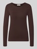 FREE/QUENT Longsleeve aus Viskose-Elasthan-Mix Modell 'Liana' Dunkelbraun