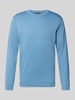 RAGMAN Longsleeve z czystej bawełny o kroju regular fit Model 'Pima' Jeansowy niebieski