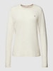 Tommy Hilfiger Gebreide pullover met rolzoom Wit