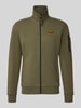 PME Legend Sweatjacke mit Stehkragen und Label-Patch Oliv
