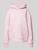 Review Hoodie met labelstitching Roze